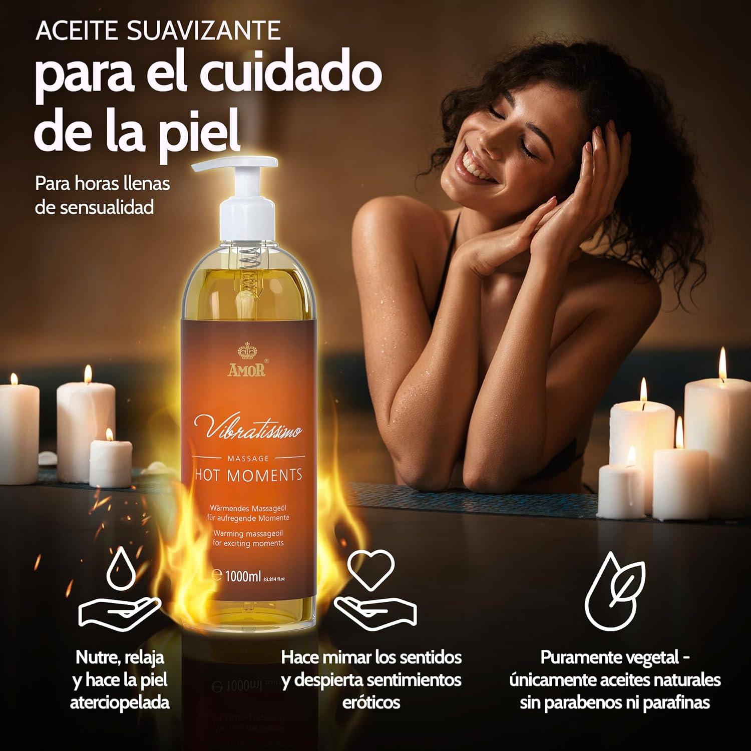 Thumbnail 2 de Vibratissimo Hot Moments Aceite de Masaje Cálido y Relajante