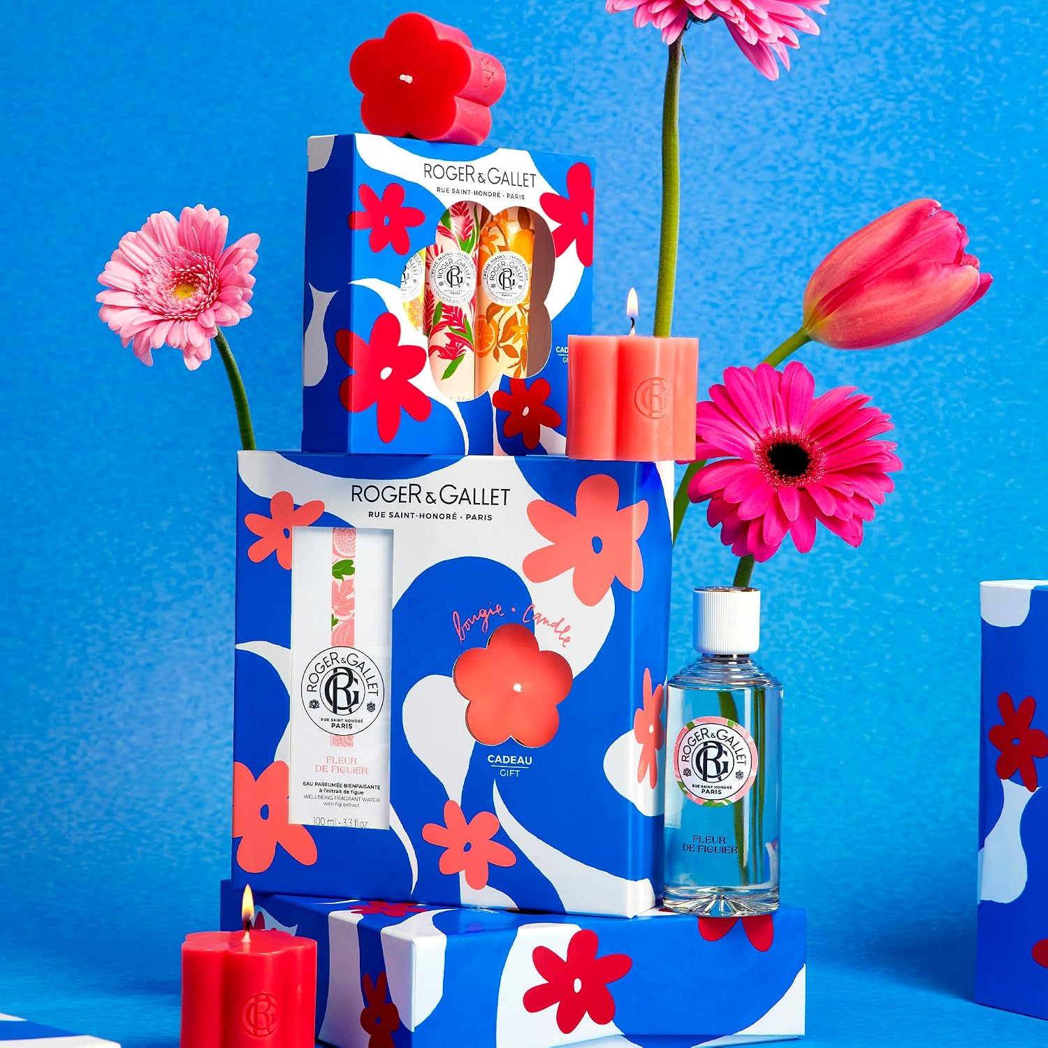 Detalle de ROGER & GALLET Fleur de Figuier set med eau de toilette och doftljus