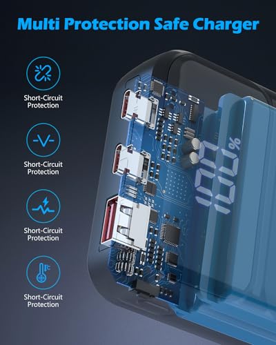 Detalle 2 de EVARY Power bank da 24.000 mAh, ricarica rapida 22,5 W e torcia