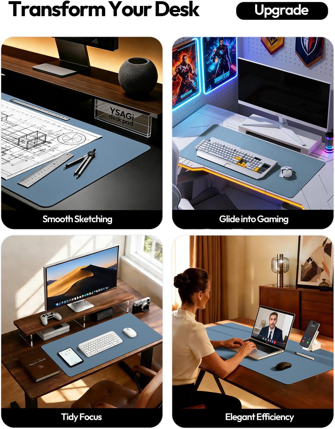 Thumbnail 1 de YSAGi Leather Desk Protector 23.6" x 13.8"