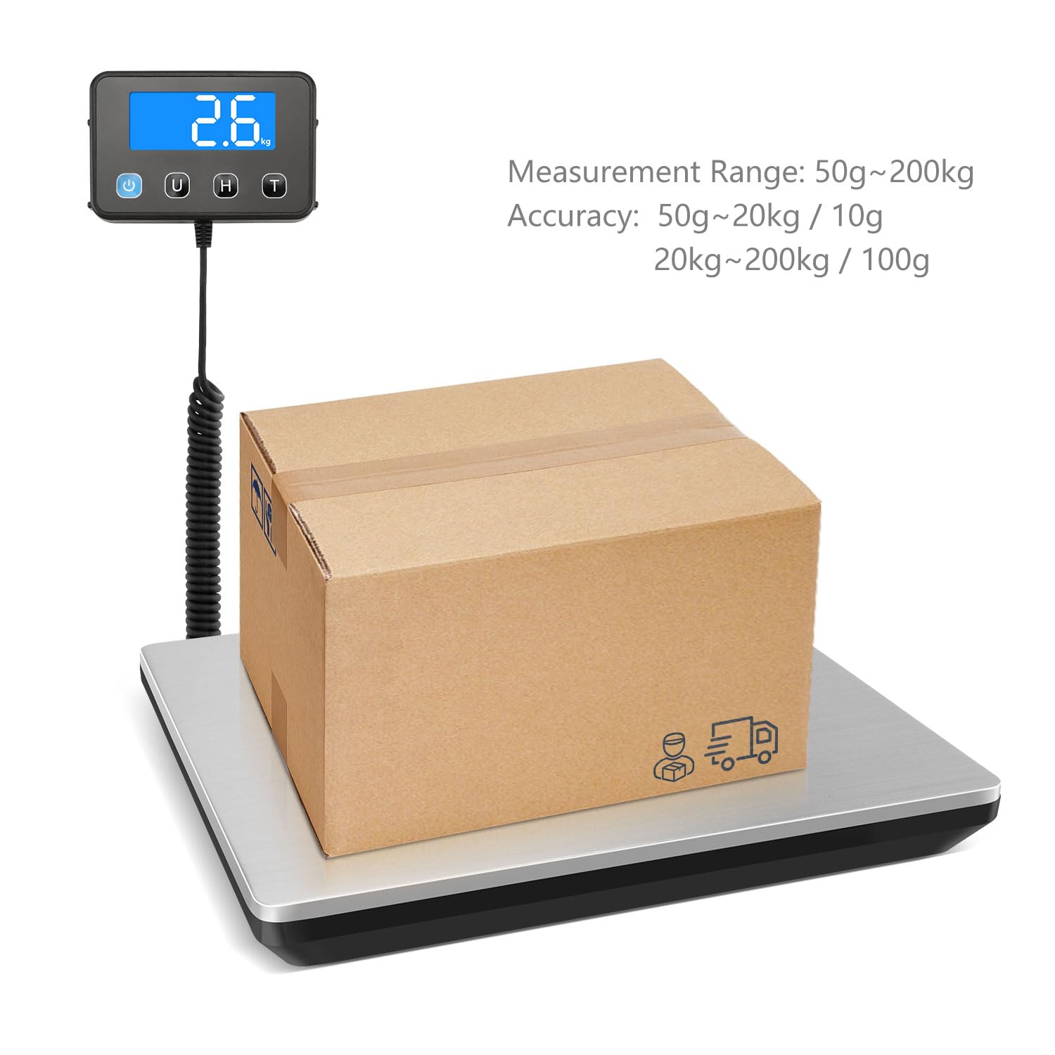 Thumbnail 2 de Anesty 200KG Parcel Scales with 10g Accuracy – Digital postal and parcel scale with LCD, hold/tare and USB or battery power