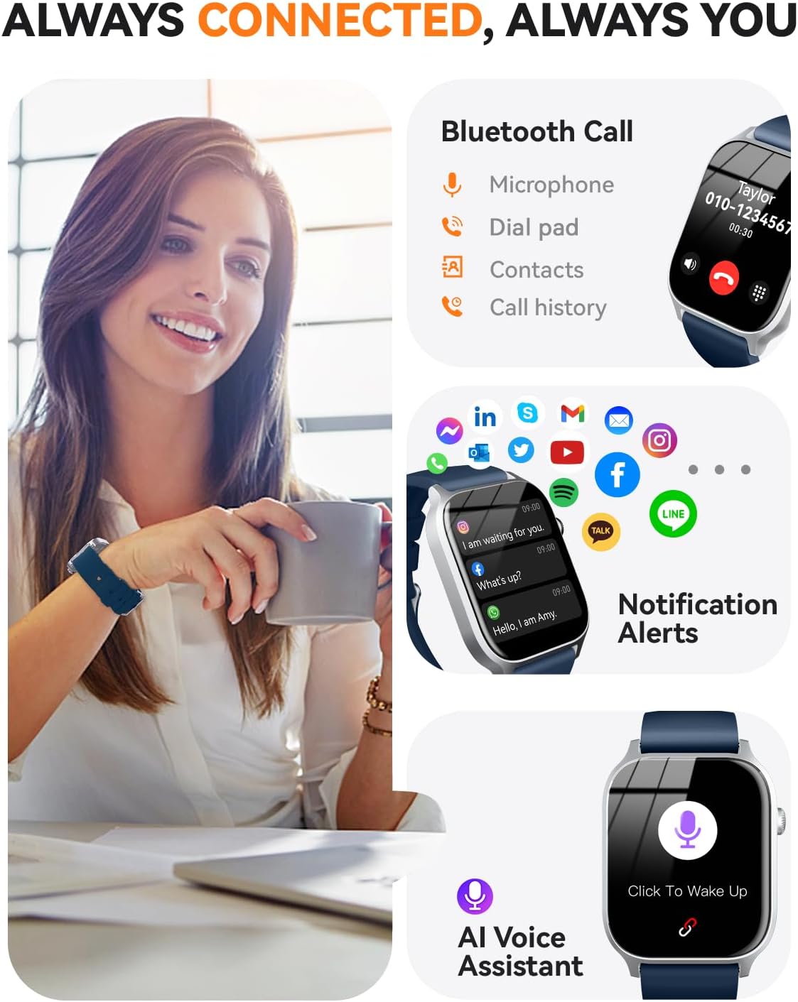 Thumbnail 1 de Smart watch Bluetooth calling 1.83 inch