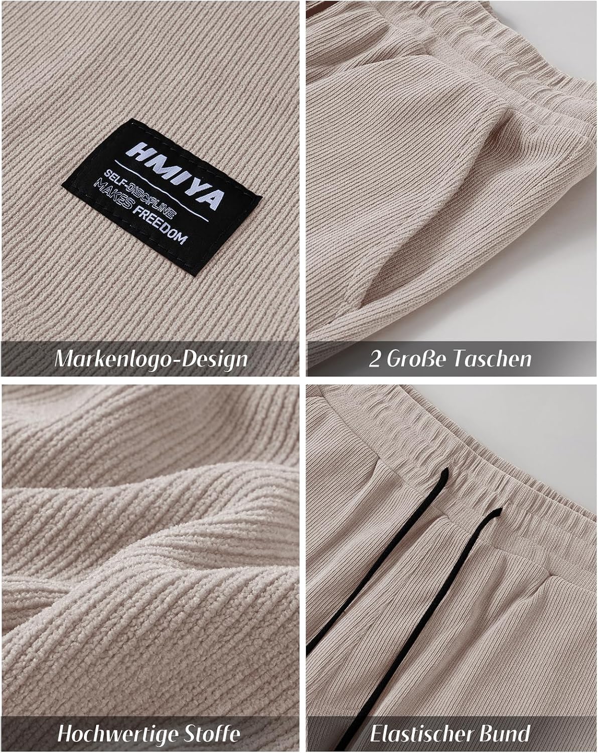 Thumbnail 3 de HMIYA Corduroy Shorts Herren – Bequeme Sommer-Shorts mit elastischer Taille und praktischen Taschen