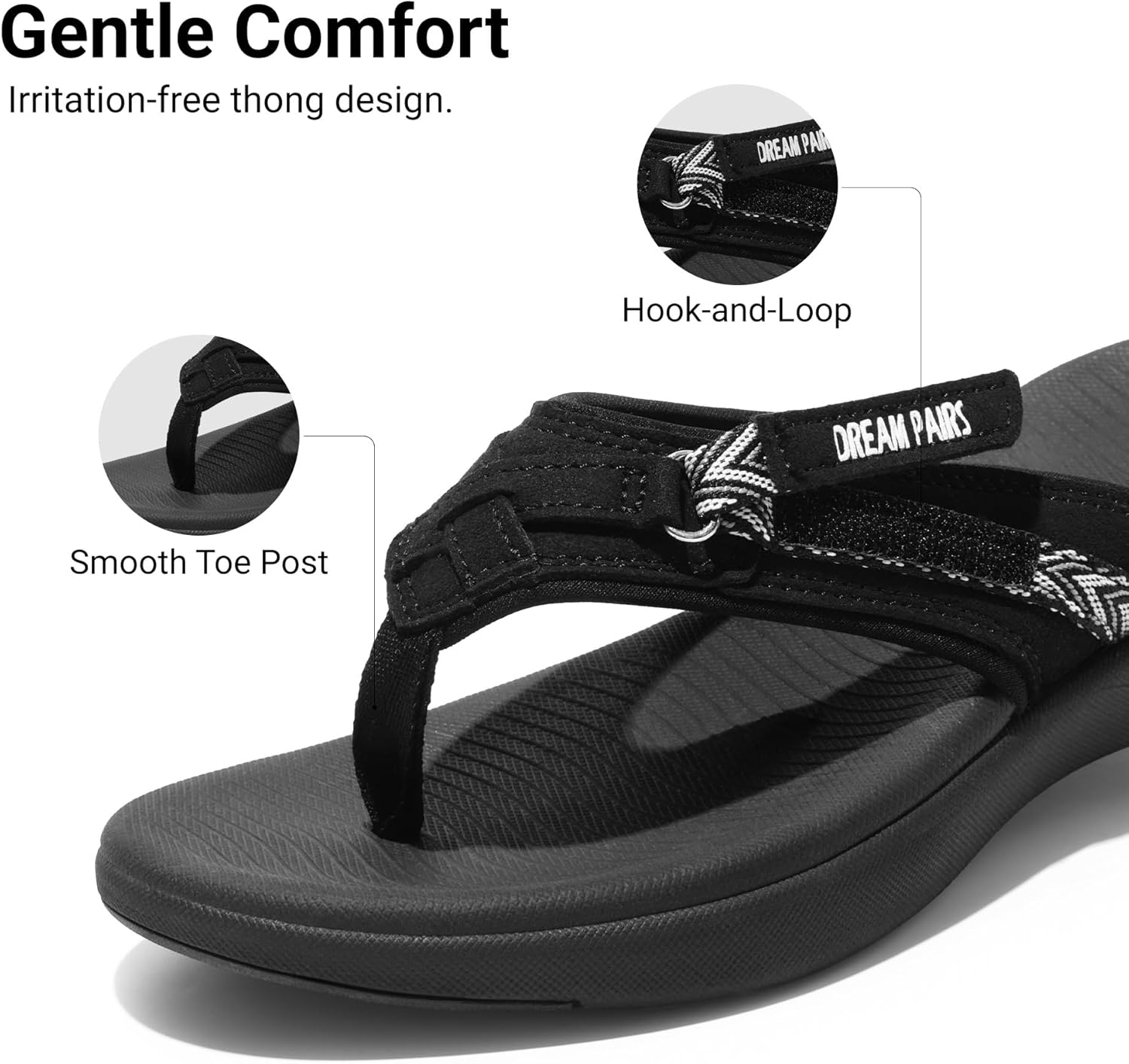 Thumbnail 4 de DREAM PAIRS Women's Arch Support Flip Flops: Comfortable Thong Sandals