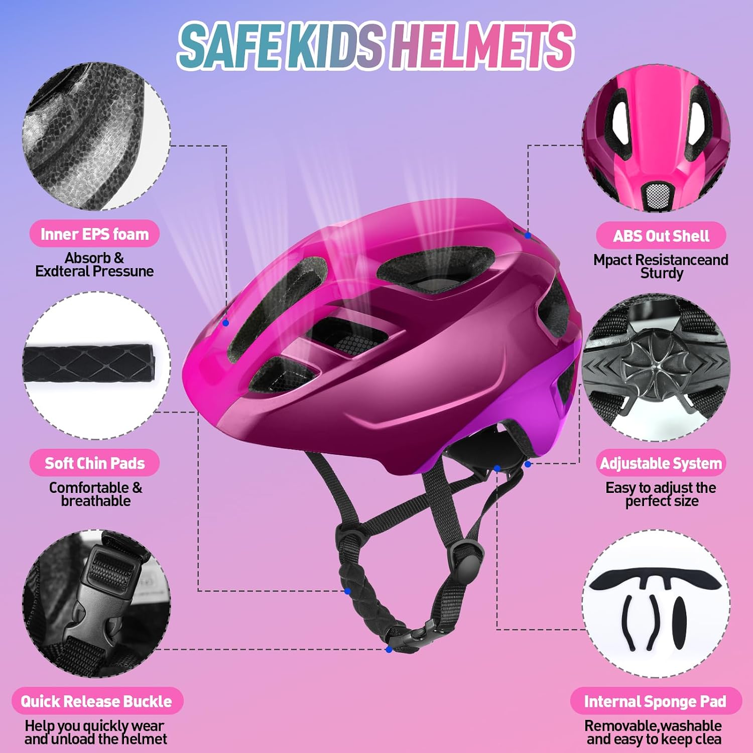 Thumbnail 3 de RaMokey Kids Bike Helmet 50–56cm