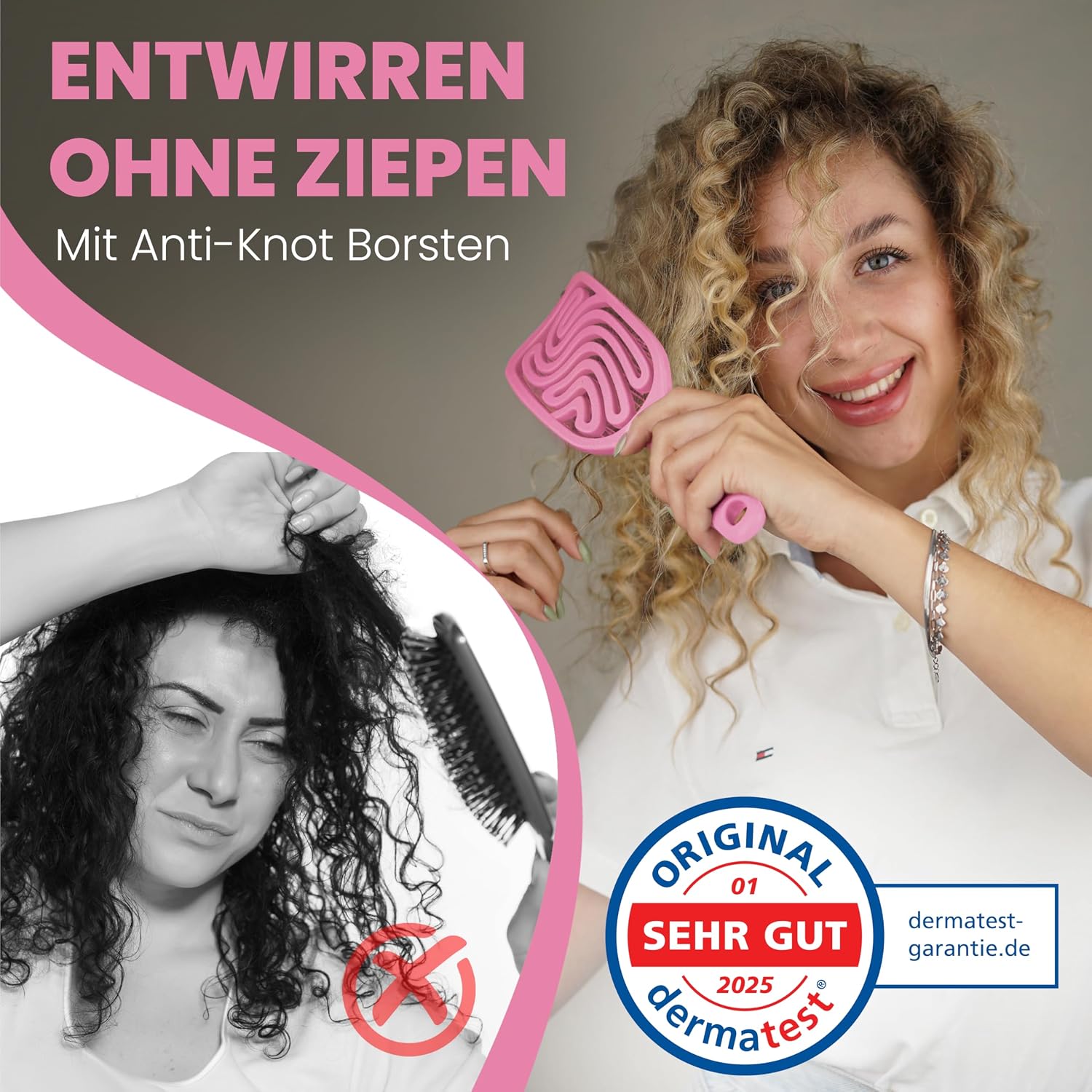 Detalle 2 de Walcora Haarbürste Entwirrbürste für alle Haartypen 💇♀