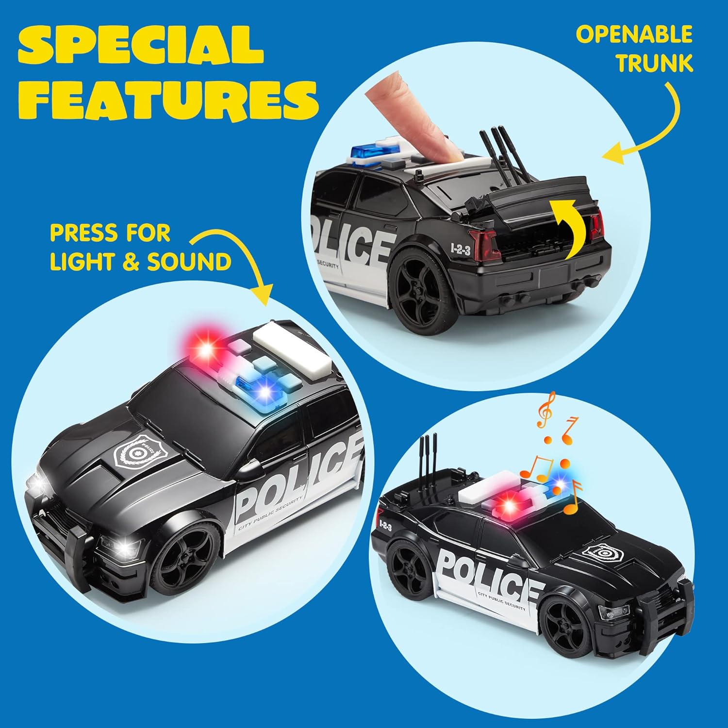 Thumbnail 3 de JOYIN 4 Packs Emergency Vehicle Toy Playsets: Friction-Powered Lights & Sounds Rescue Vehicles