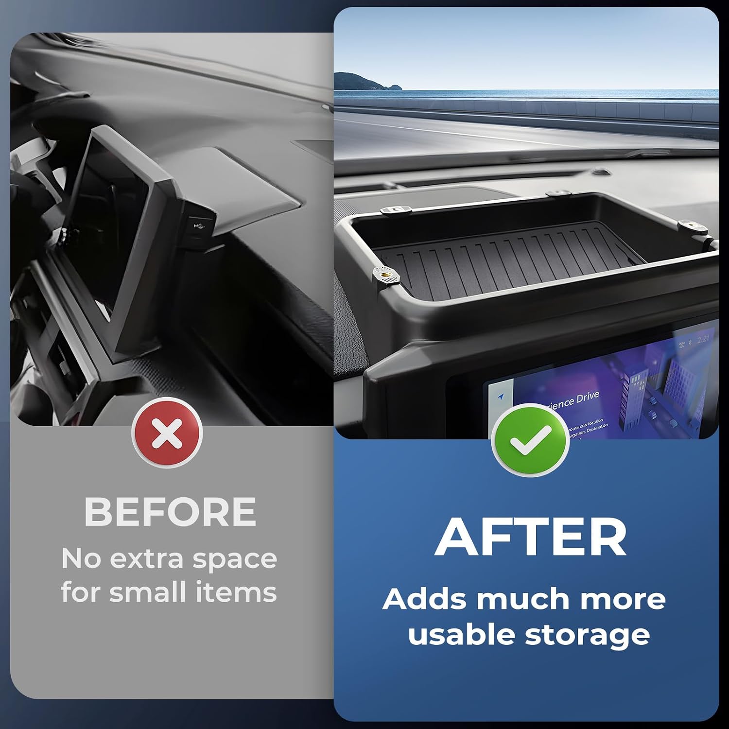 Detalle de KATORN Dashboard Storage Tray for 8-inch Screens
