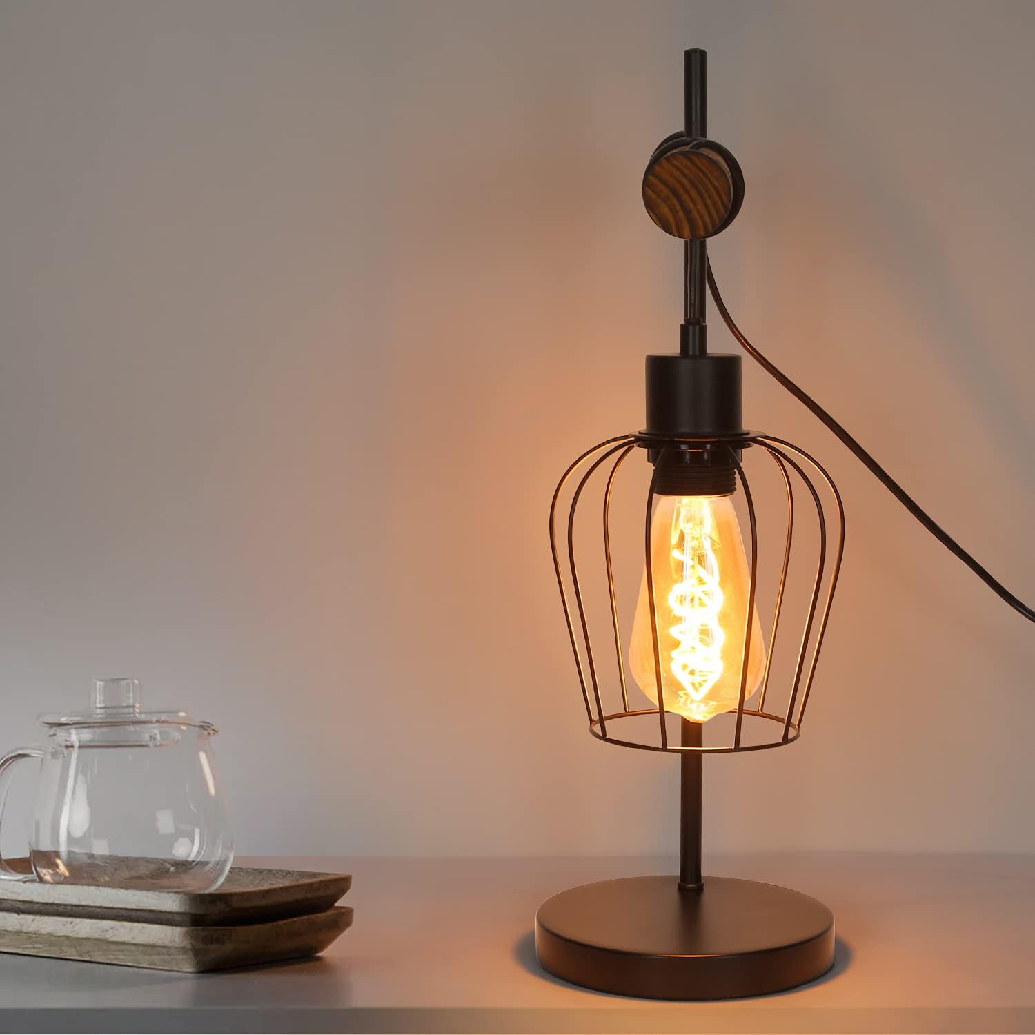 Detalle 2 de ZMH Retro Tischlampe 50 cm Vintage