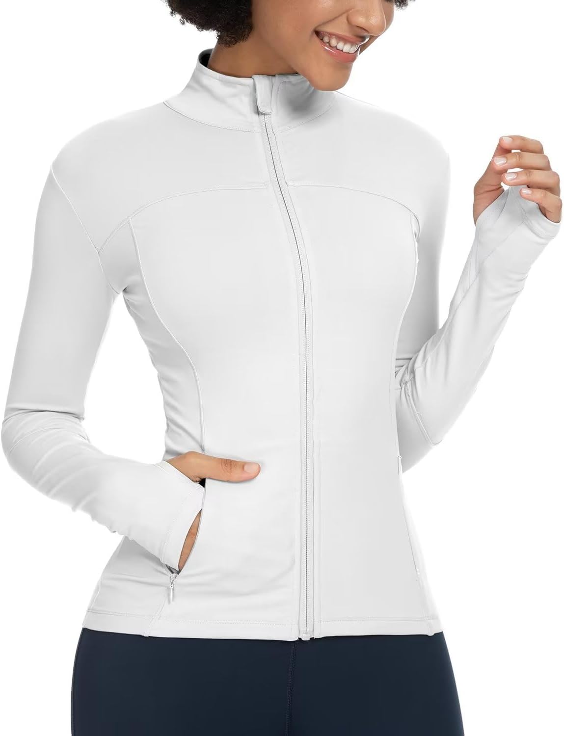 Thumbnail 5 de QUEENIEKE Women's Running Jacket: Ultra-Lightweight, Breathable Full-Zip Track Jacket for Yoga, Running, and Gym