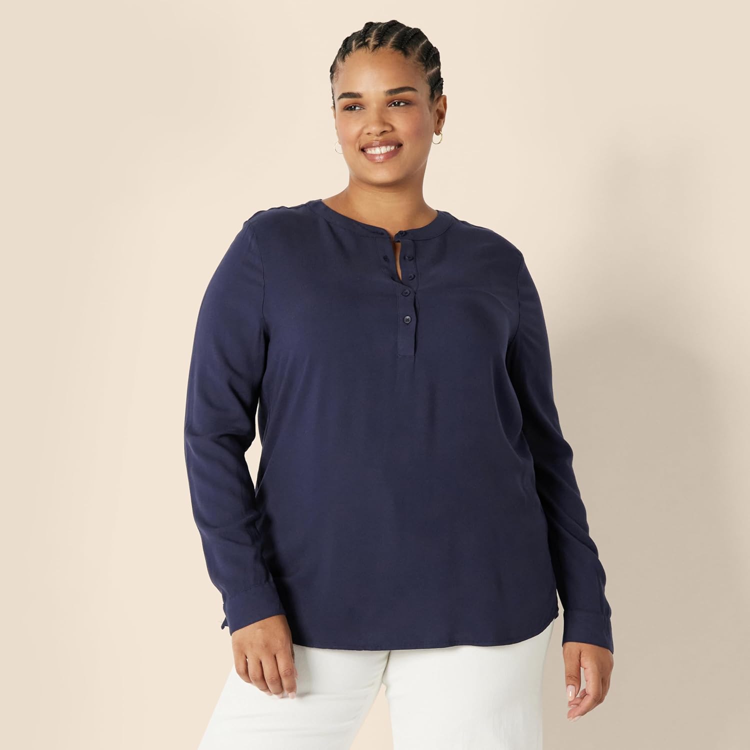 Thumbnail 4 de Amazon Essentials Damen Gewebte Langarmbluse – lockerer Schnitt aus viscose, vielseitig tragbar