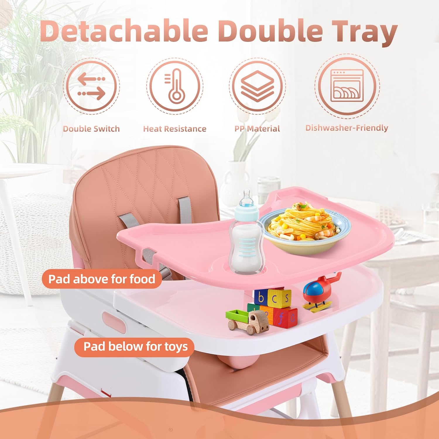 Detalle de High chair booster 3 in 1 for 6 months