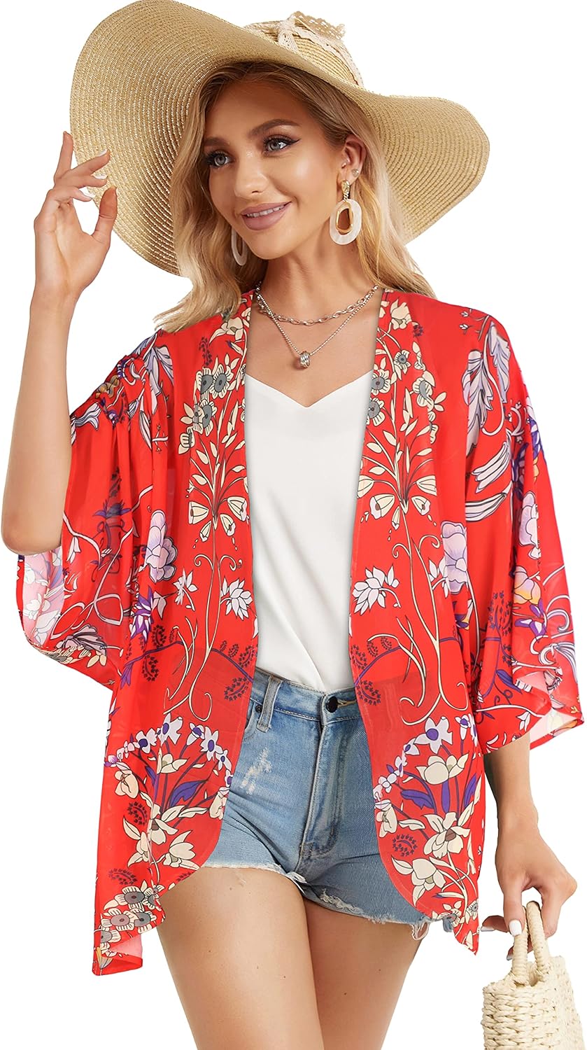Thumbnail 4 de Floral Puff Sleeve Kimono Cardigan 5XL đș
