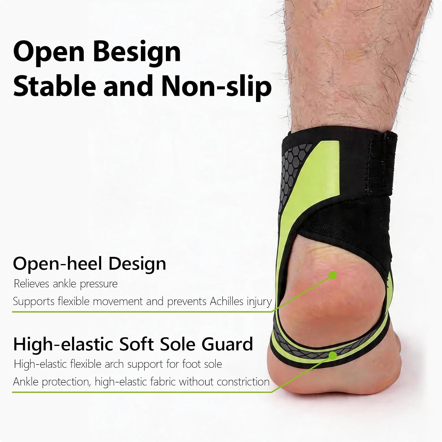 Detalle de Generic 2-Piece Ankle Braces, Adjustable Breathable Spandex, Grey