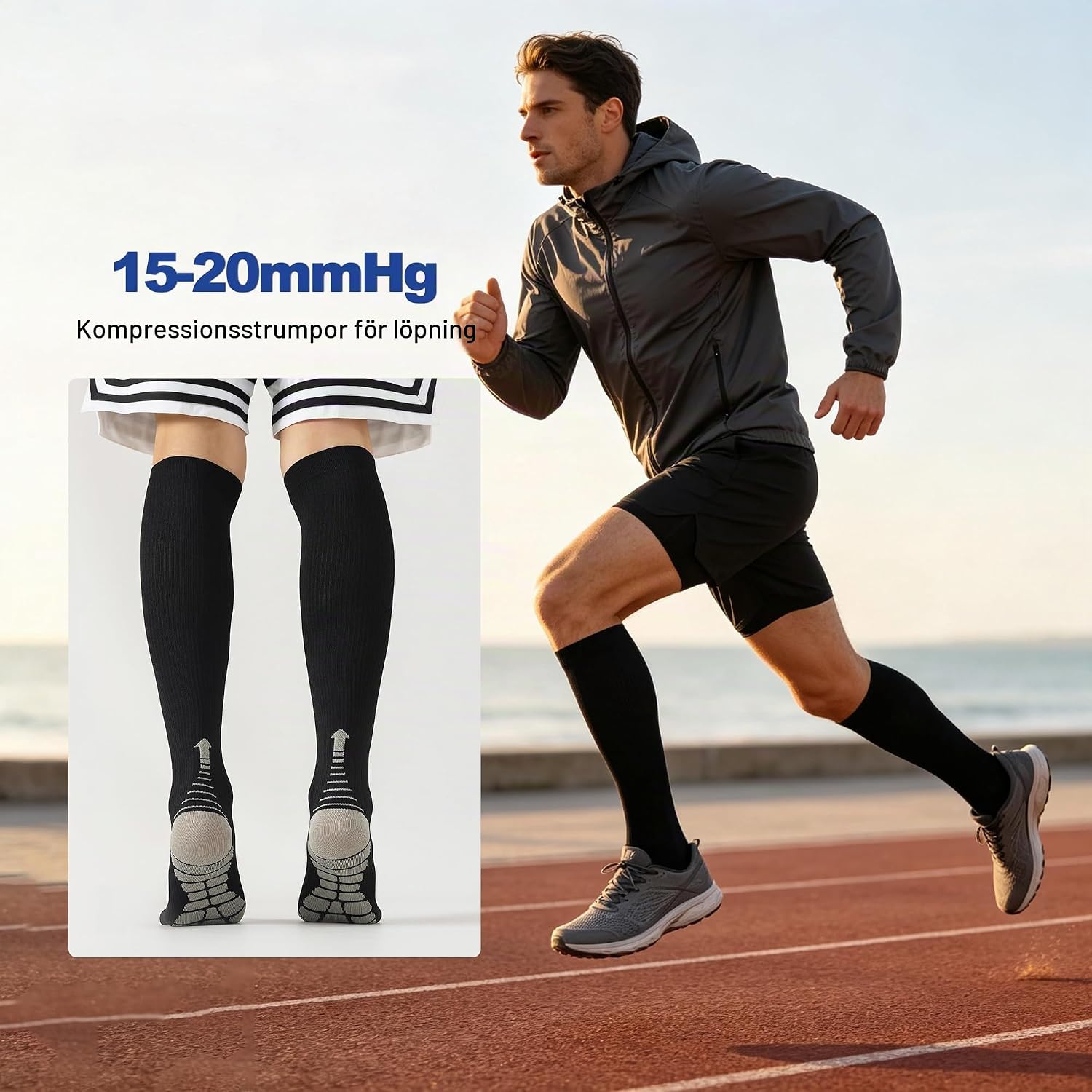 Detalle 2 de BISOUSOX kompressionsstrumpor 15–20 mmHg, unisex, 2 par