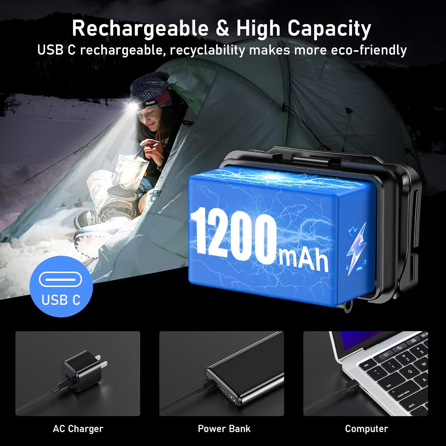 Thumbnail 6 de Blukar Torcia Frontale 2000 lumen