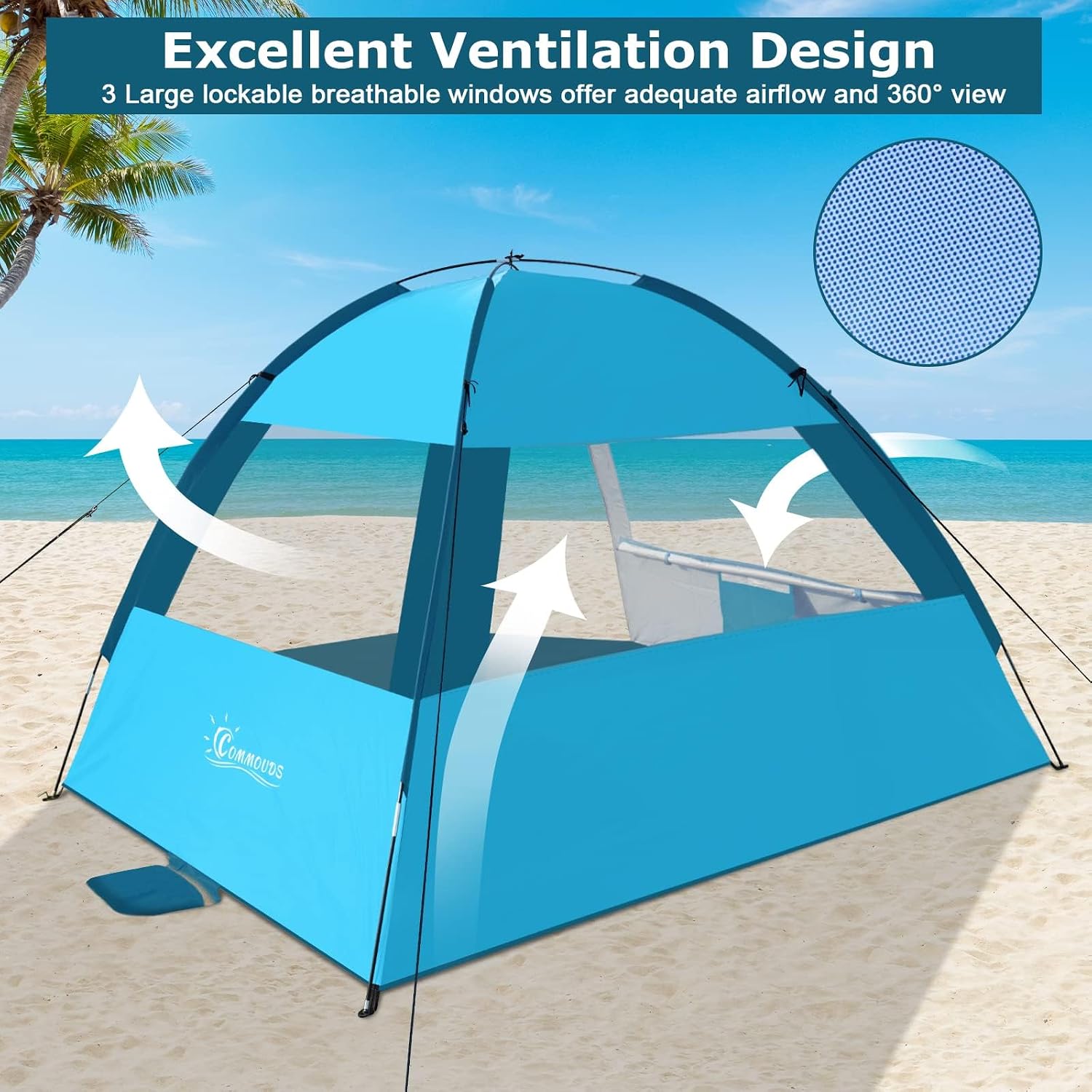 Detalle de COMMOUDS Beach Tent Sun Shelter for 3/4/6/8 Person