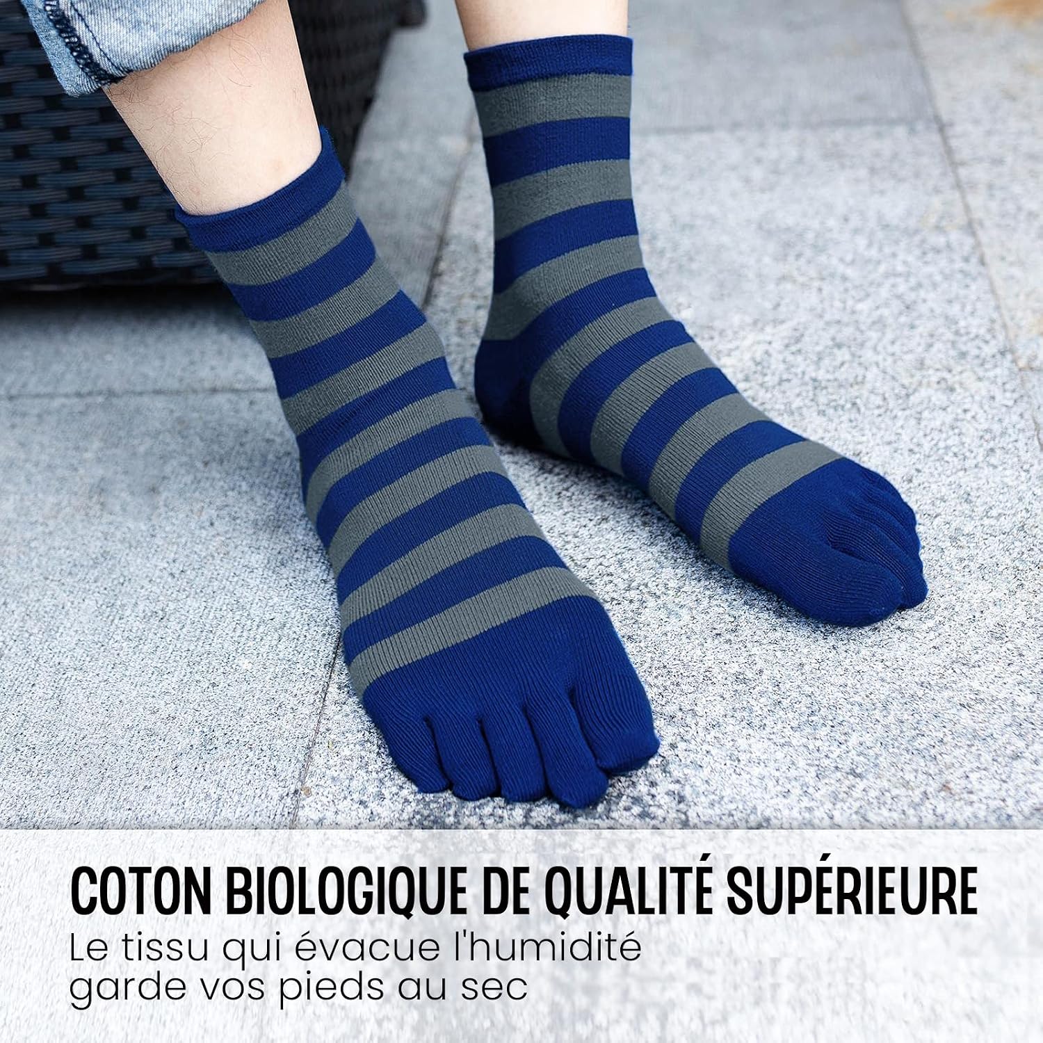 Thumbnail 5 de PUTUO Chaussettes 5 Doigts Homme 5 paires