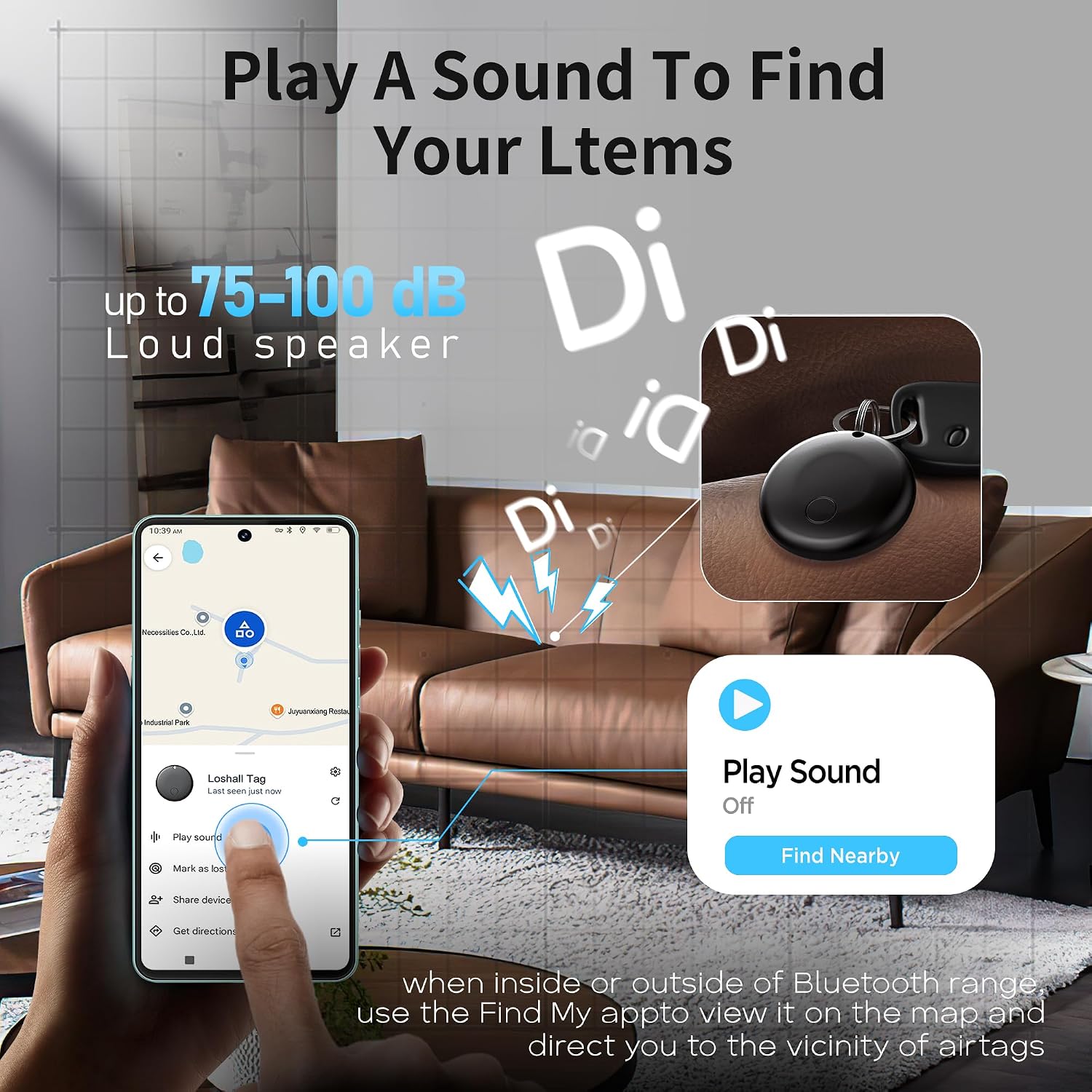 Detalle 2 de 2025 Air Tracker Tags 4-Pack Bluetooth Item Locator