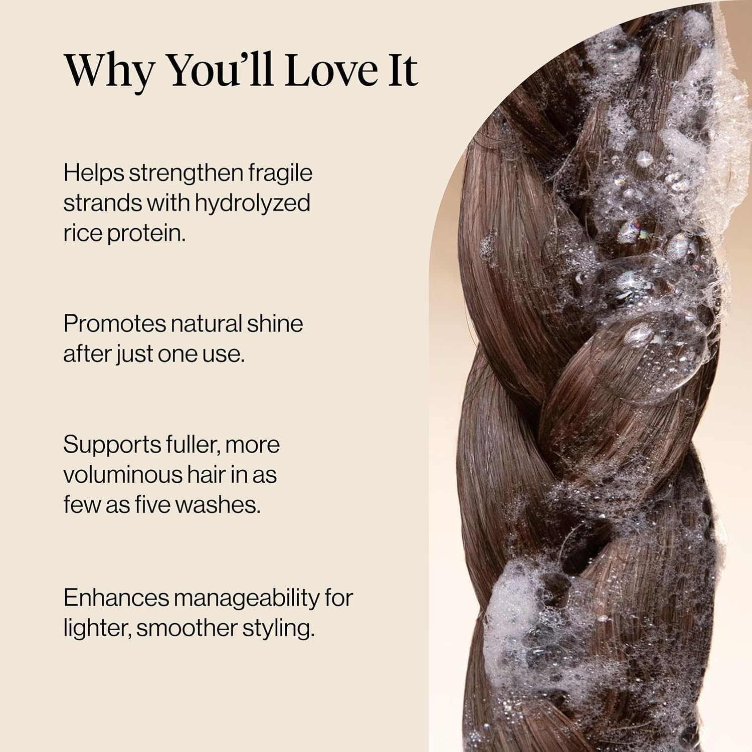 Detalle de Kitsch Strengthening Rice Water Protein Shampoo — Fuller, Stronger Hair for All