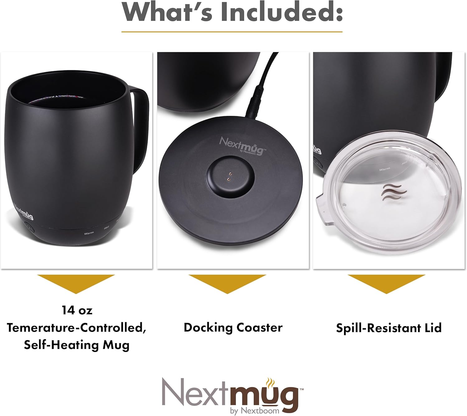 Detalle de Nextmug 14 oz self-heating coffee mug