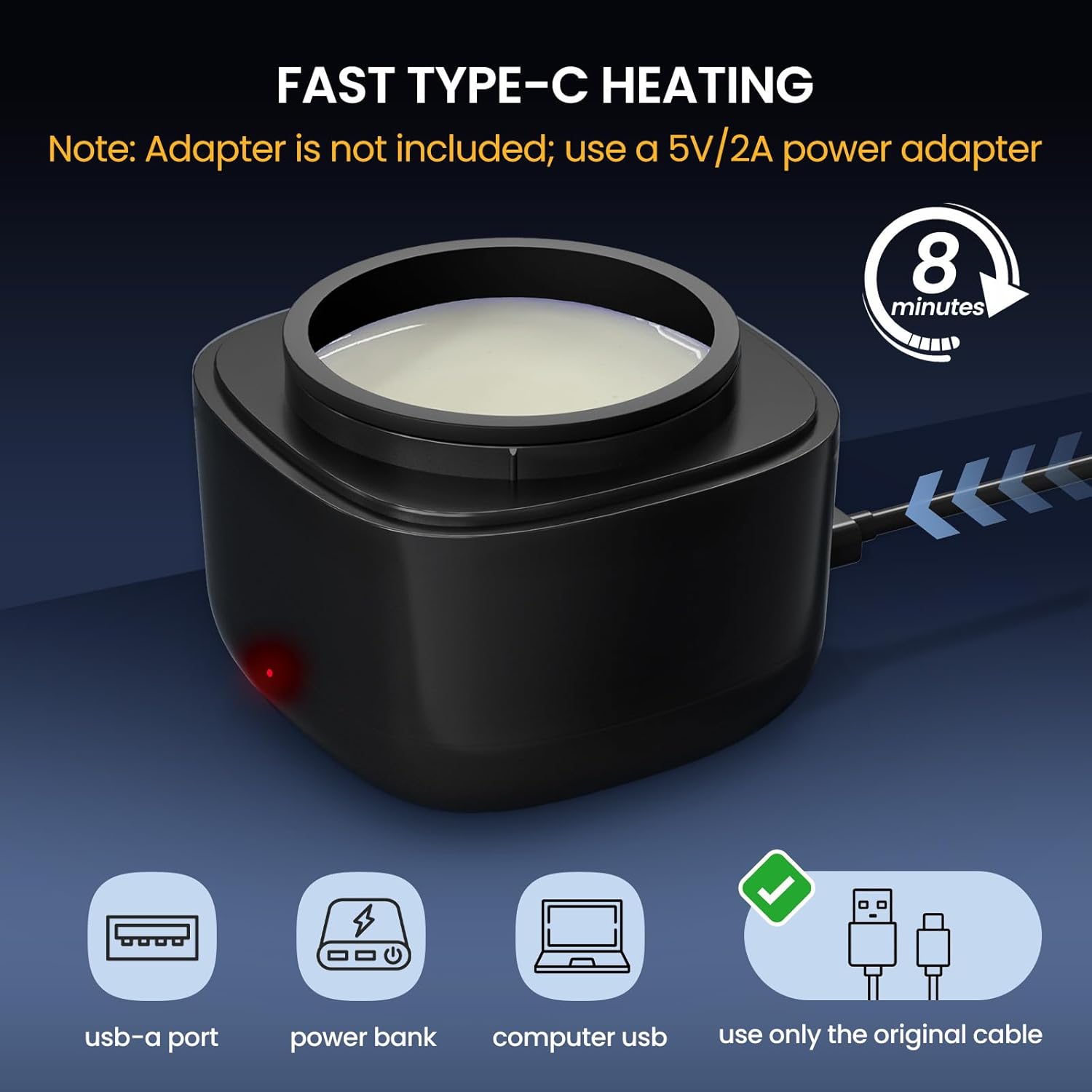 Detalle de AUZEAL Nose Wax Kit for Men (USB Fast Heat, Smart Constant Temp) — Nose & Ear Hair Removal with 40 Wax Sticks
