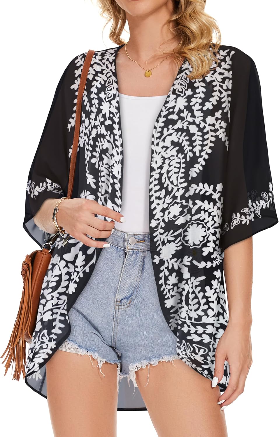 Thumbnail 6 de CHICGAL Women's Chiffon Kimono Cardigan