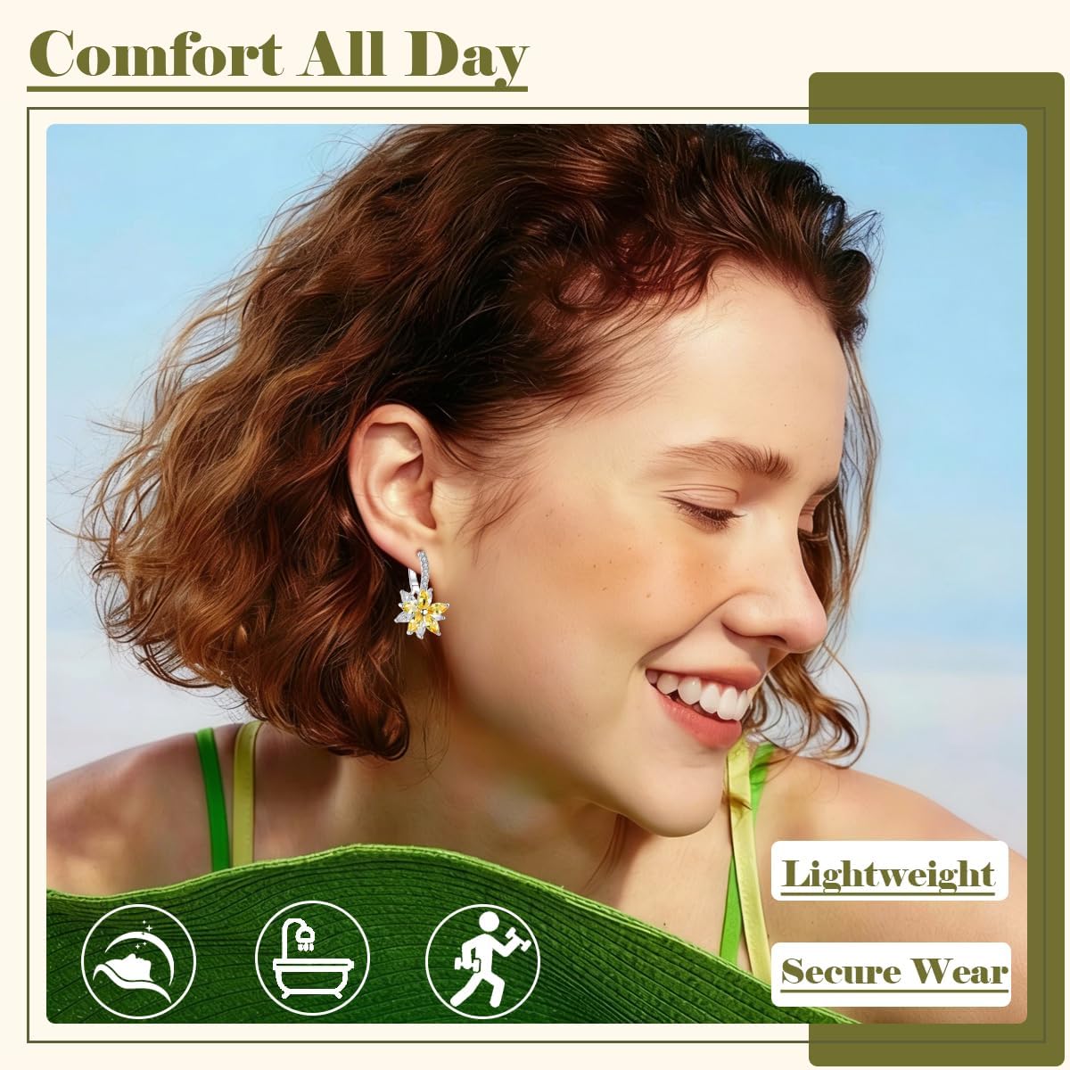 Thumbnail 2 de Josfeva Creolen Ohrringe Damen – Blumen-Klapp-Creolen mit AAA Zirkonia