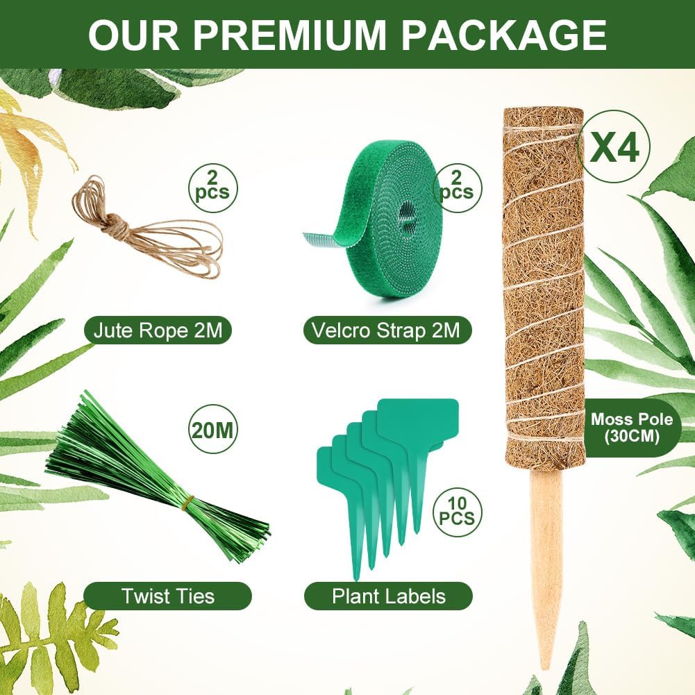 Detalle 2 de Vicloon Moss Pole 30cm Pack of 4