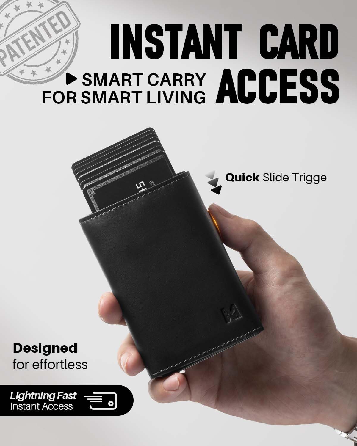 Detalle 2 de MYSHION pop up wallet for men with coin pocket, trifold + ID window (RFID blocking), black