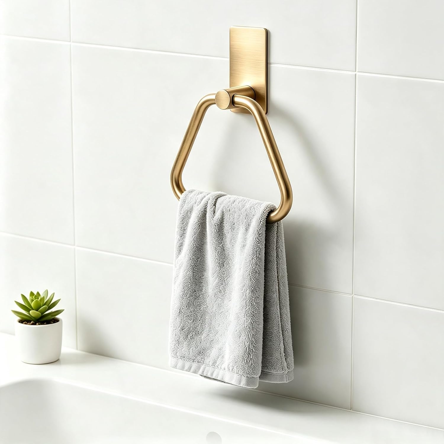 Detalle 2 de SetSail Adhesive Towel Ring, Stainless Steel