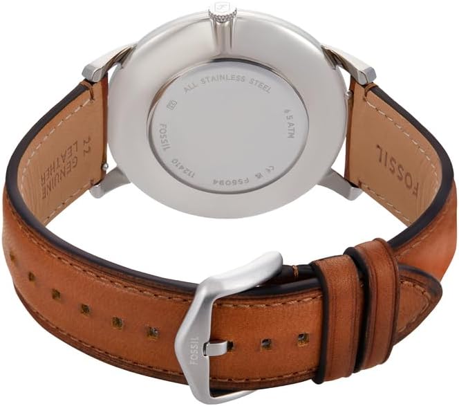 Detalle 2 de Fossil Herrenuhr The Minimalist 3H FS5439 – Quarz, 44 mm Gehäuse und Lederarmband