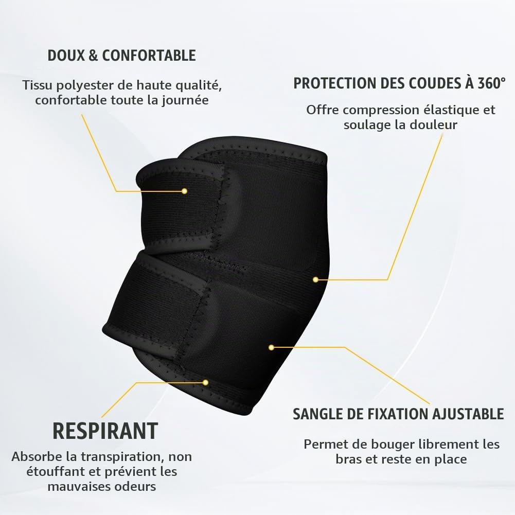 Detalle 2 de Fefod tenniselleboogbrace van neopreen met verstelbare sluiting, zwart