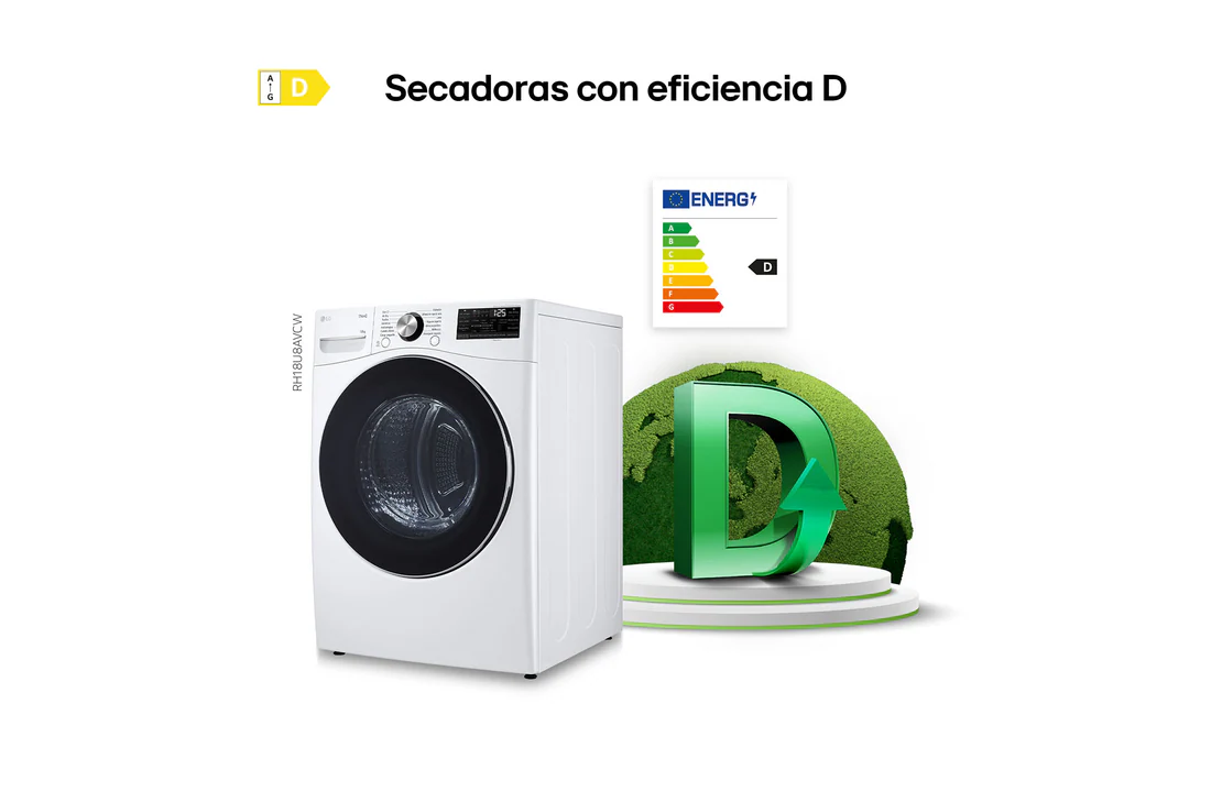 Thumbnail 4 de LG RH18U8AVCW Secadora 18 kg con bomba de calor 🔌