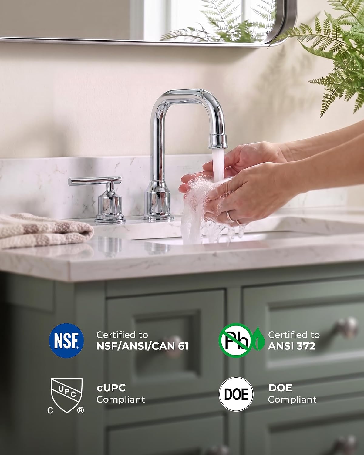 Thumbnail 1 de WOWOW Widespread Bathroom Faucet 8-Inch