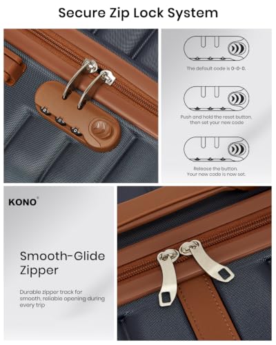 Thumbnail 7 de Kono Large Hard Shell Suitcase (28-inch) – Navy, ABS+PC Checked Luggage