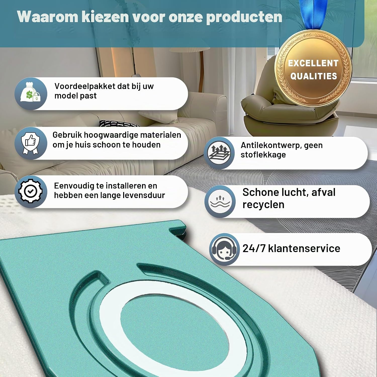 Detalle de Pymin l1 stofzuigerzakken voor Miele TU, 12 stuks met 4 uitlaatfilters