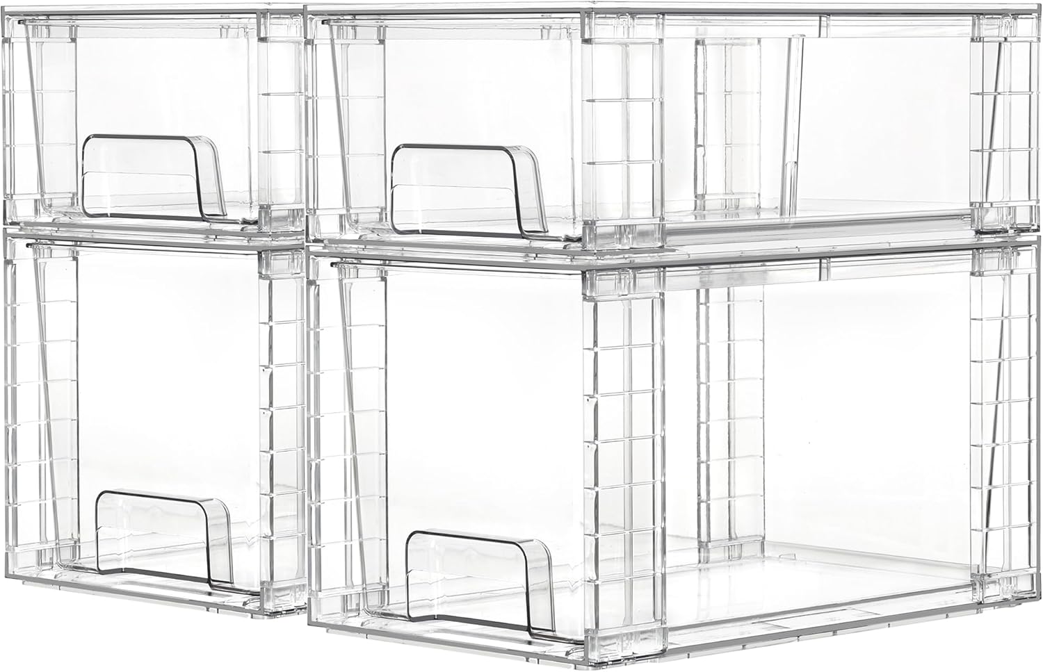 Vtopmart 4-Pack Clear Storage Drawers