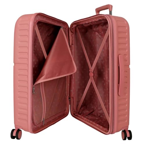 Detalle de Pepe Jeans Accent: juego de maletas rígidas ABS rosa (cabina 40/55/20 + grande 48/70/28, cierre TSA)