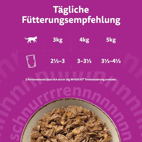 Detalle 2 de Whiskas 1+ Ragout Geflügel Auswahl in Gelee – Hochwertiges Nassfutter für ausgewachsene Katzen, 40x85 g