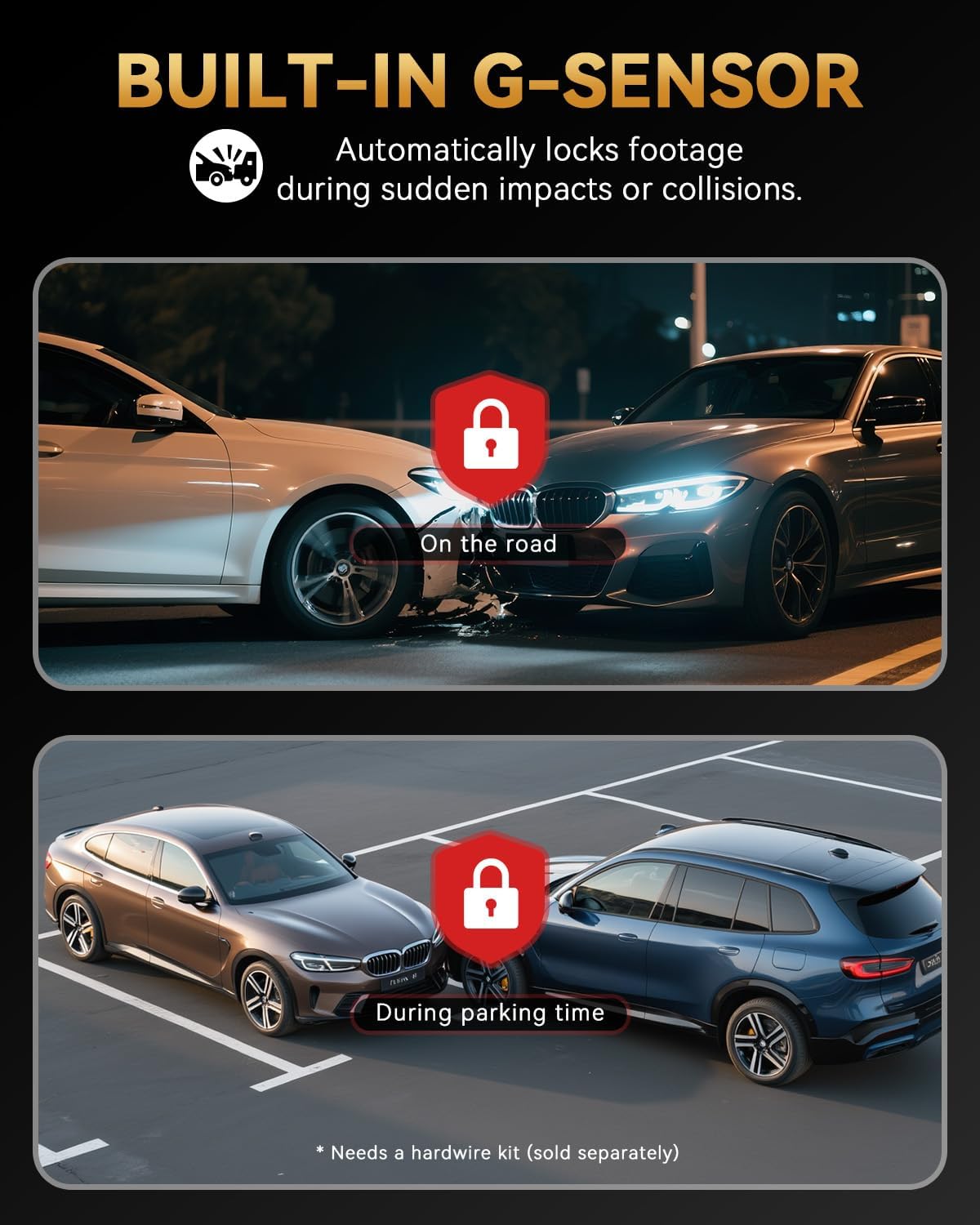Thumbnail 4 de TERUNSOUL 4K+4K Dash Cam with 170° Wide Angle