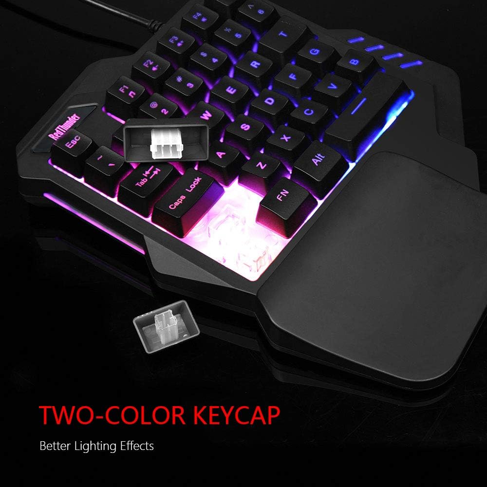 Thumbnail 5 de RedThunder Einhand-Gaming-Tastatur mit RGB-Hintergrundbeleuchtung und Makro-Tasten (35 Tasten)
