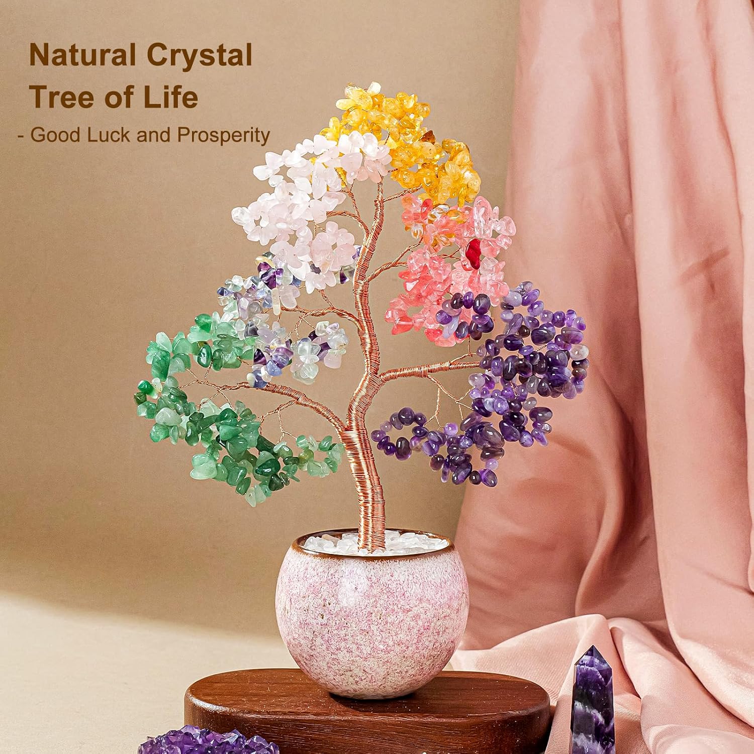 Detalle 2 de Crystal Tree of Life Chakra Healing Crystal: Handmade Home Decor
