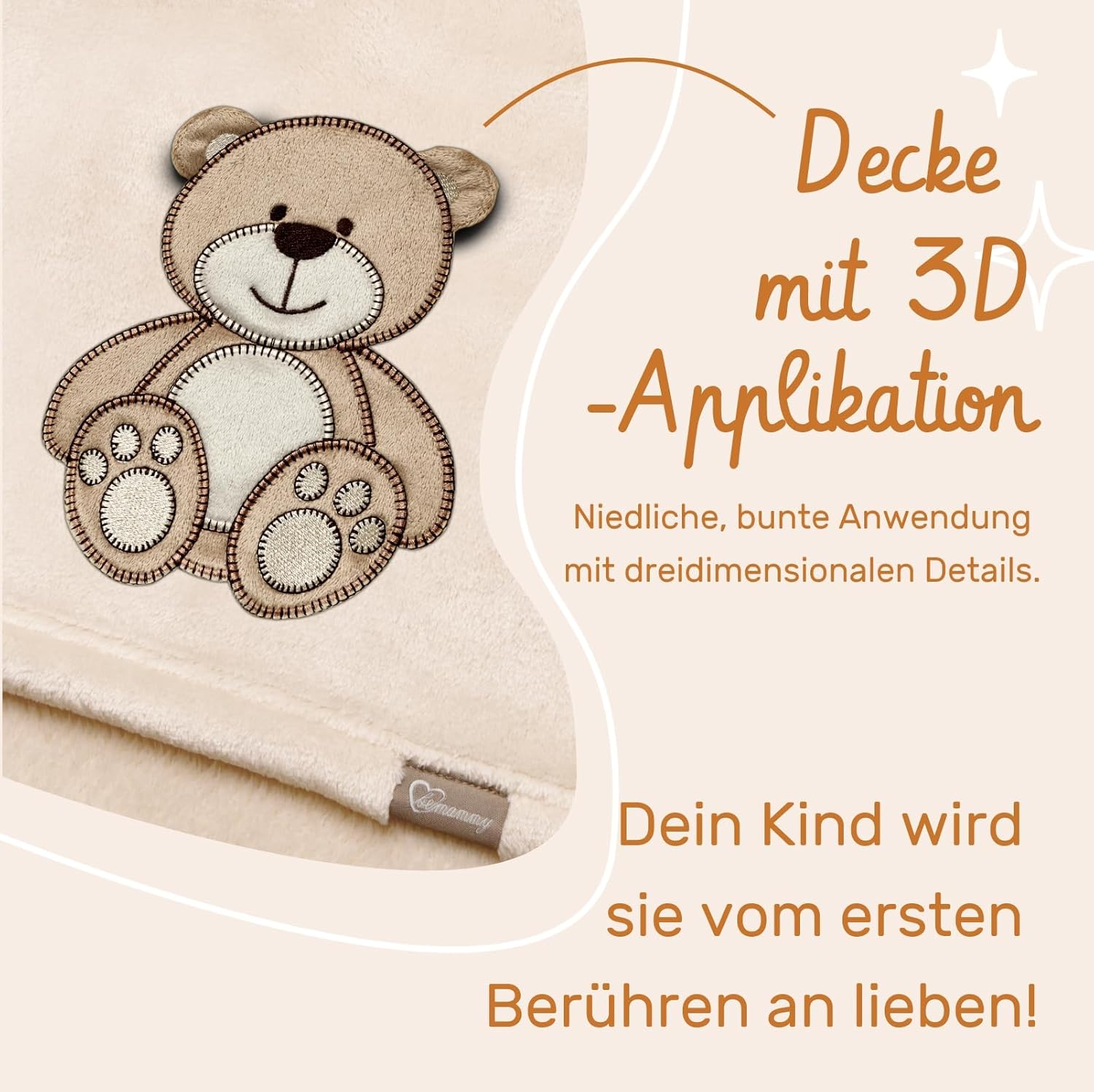 Thumbnail 4 de Be Mammy Coperta calda per bambini con peluche 3D beige – Orso