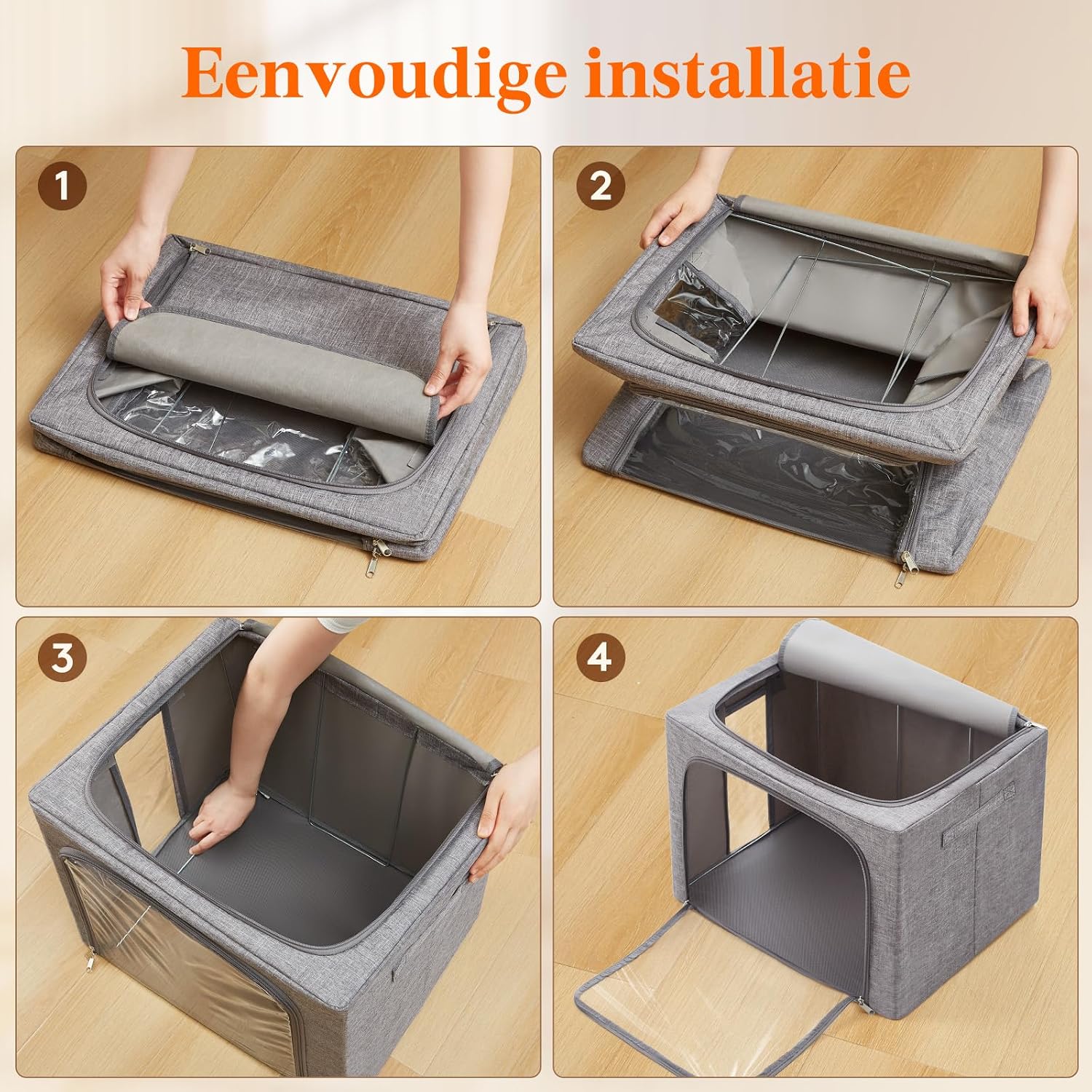 Thumbnail 6 de Lifewit 23224 opbergbakken voor kleding, 75 liter, stapelbaar en opvouwbaar