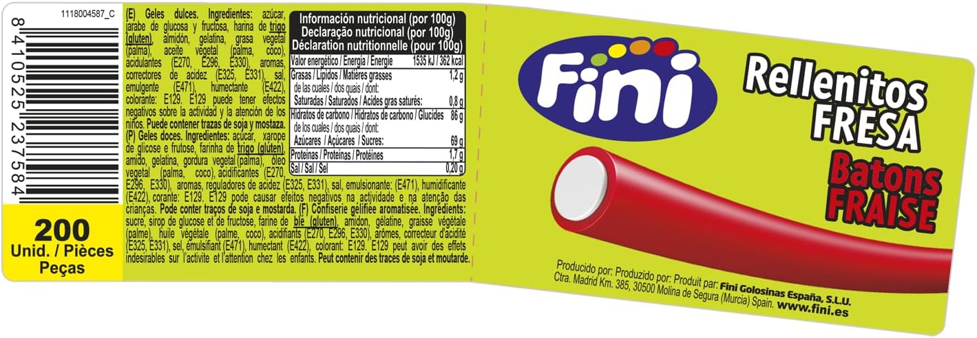 Thumbnail 1 de Fini 5321690003 Strawberry-Filled Red Liquorice Sweets, 200 Units, 120 g
