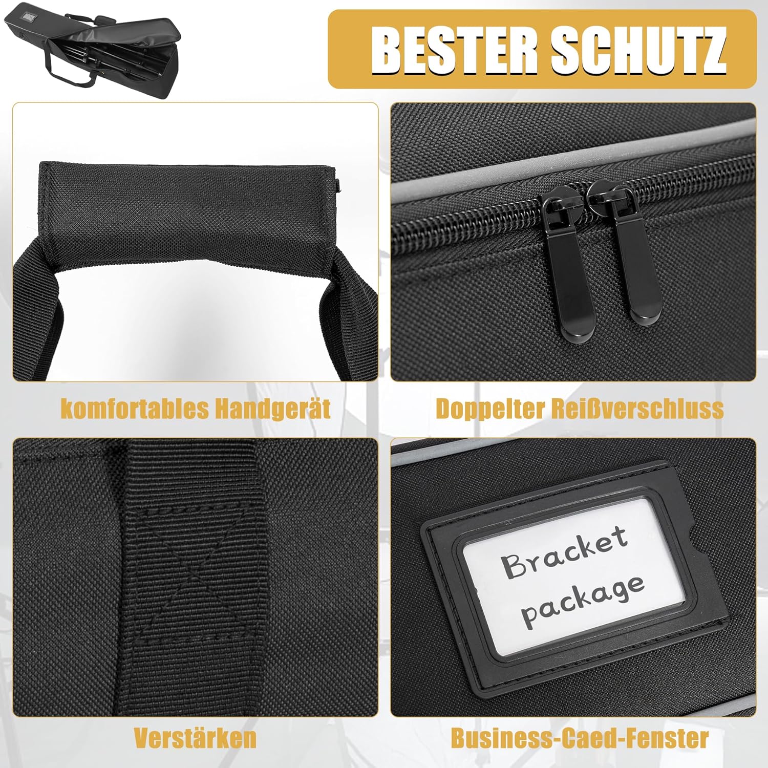 Detalle de OUUTMEE Multifunktionale Stativtasche 104 x 20 x 20 cm – robuste Tragetasche mit Griff für Stative & Technik, schwarz
