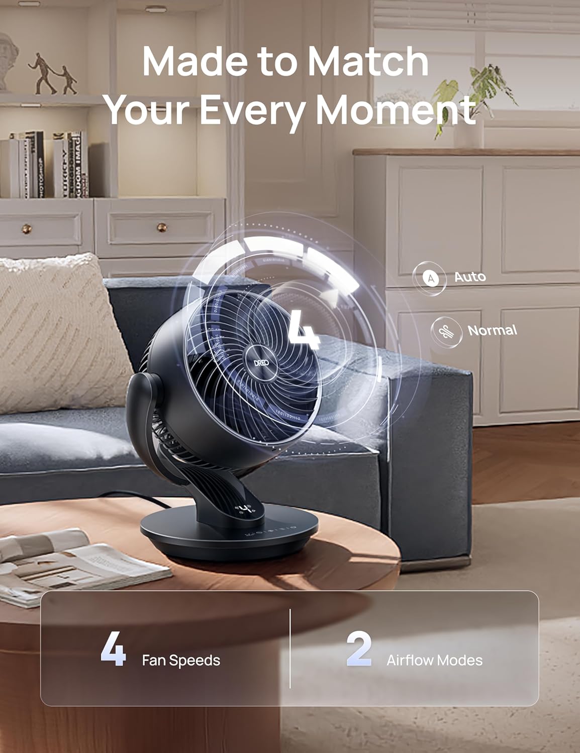 Detalle de DREO Fan 13-Inch Oscillating Table Fan
