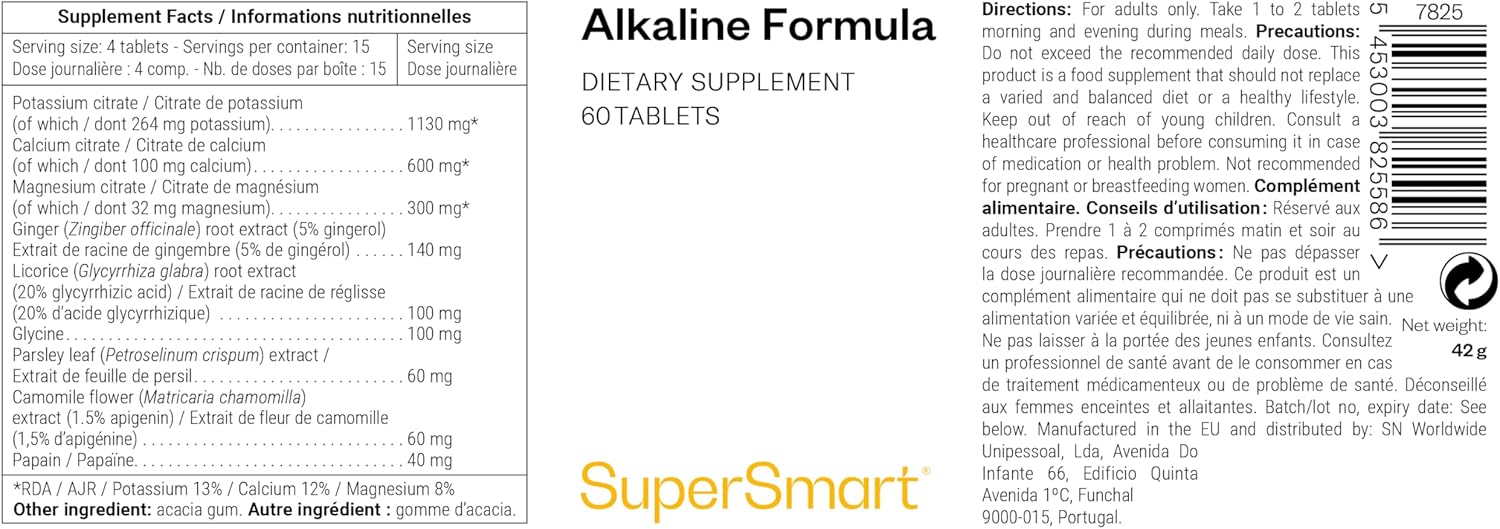 Thumbnail 1 de Formule Alcaline de SUPERSMART – équilibre acido-basique avec calcium, magnésium et citrate de potassium