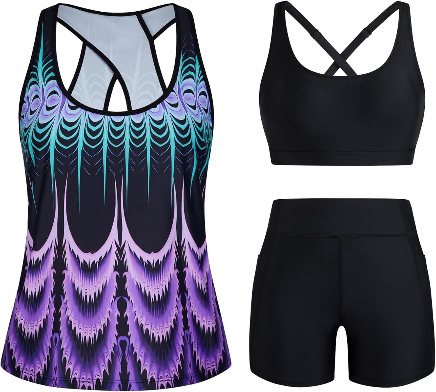 Thumbnail 6 de 3-Piece Tankini Swimsuit by HUSKARY